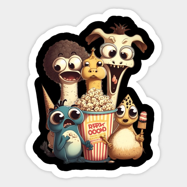 Popcorn Party - Don't Be Scared! Sticker by Starry Street